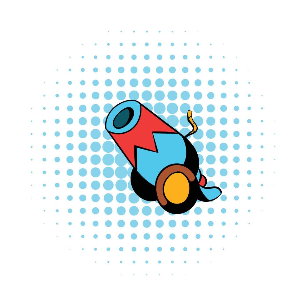 Circus cannon comics icon vector