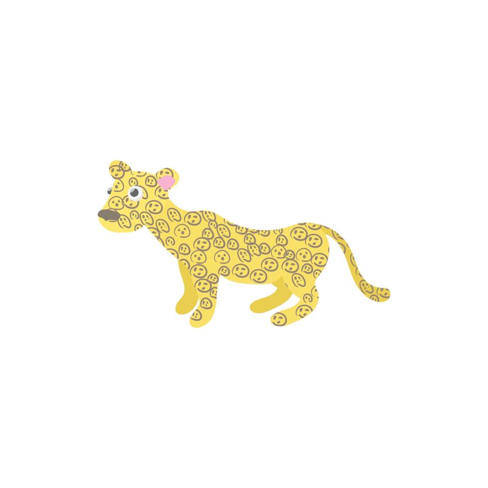 Leopard icon in cartoon style vector