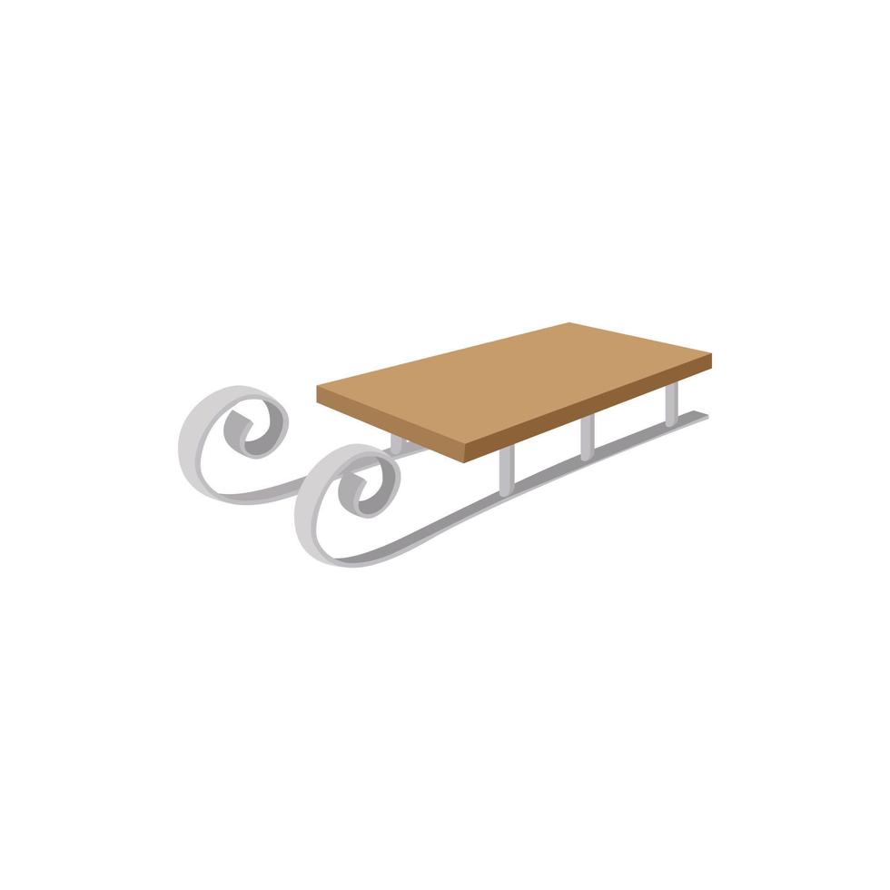 Sled icon, cartoon style vector
