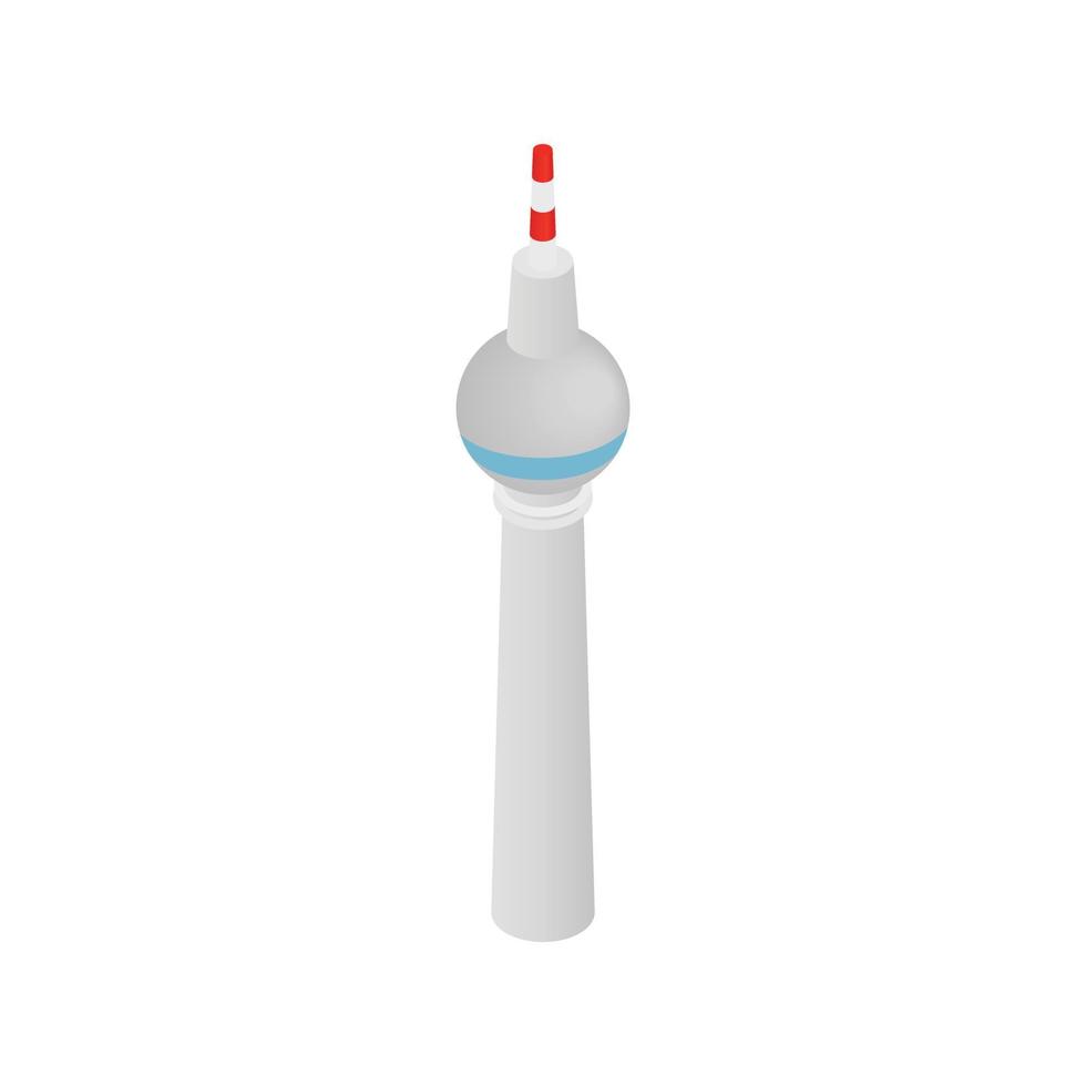 TV tower in Berlin isometric 3d icon vector