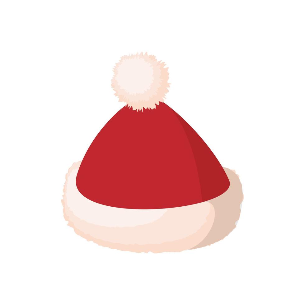 icono de gorro de Papá Noel, estilo de dibujos animados vector