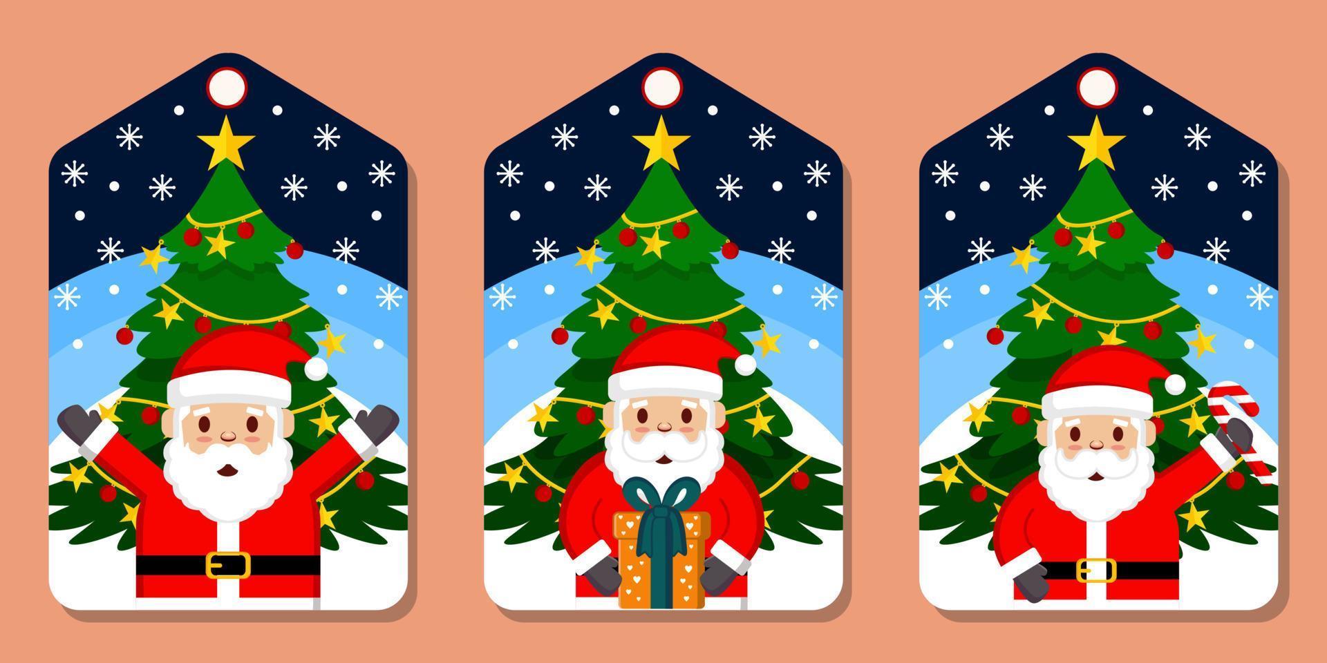 decorative christmas label collection vector