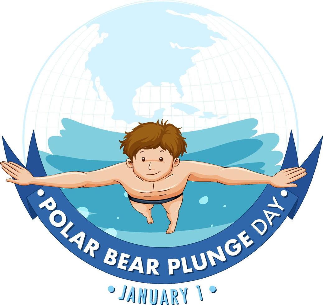 Polar Bear Plunge Day January icon vector
