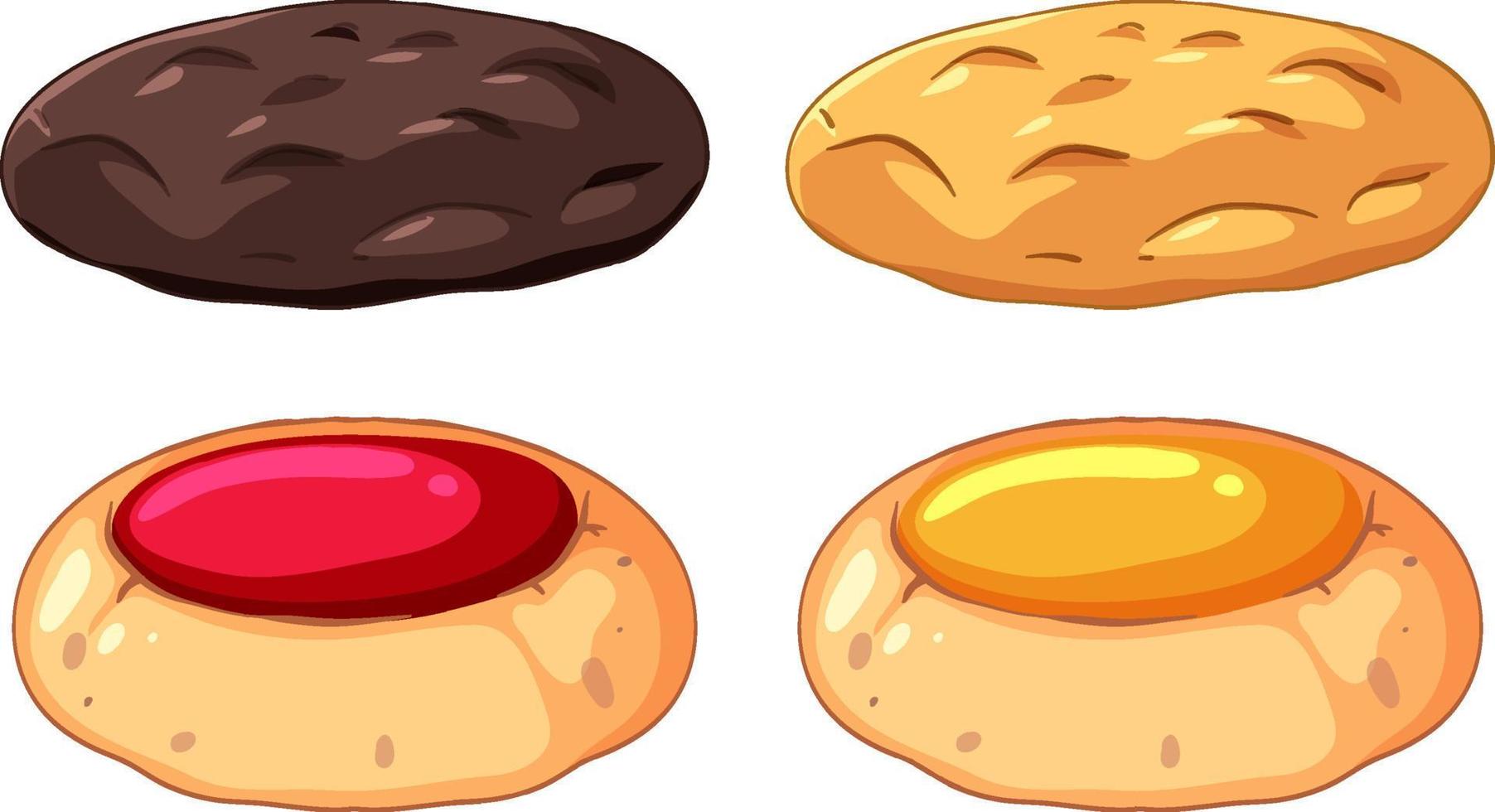 Set of cookie biscuit vector