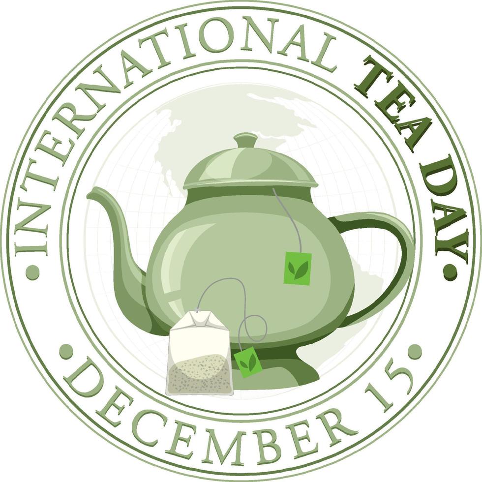 International tea day text banner design vector
