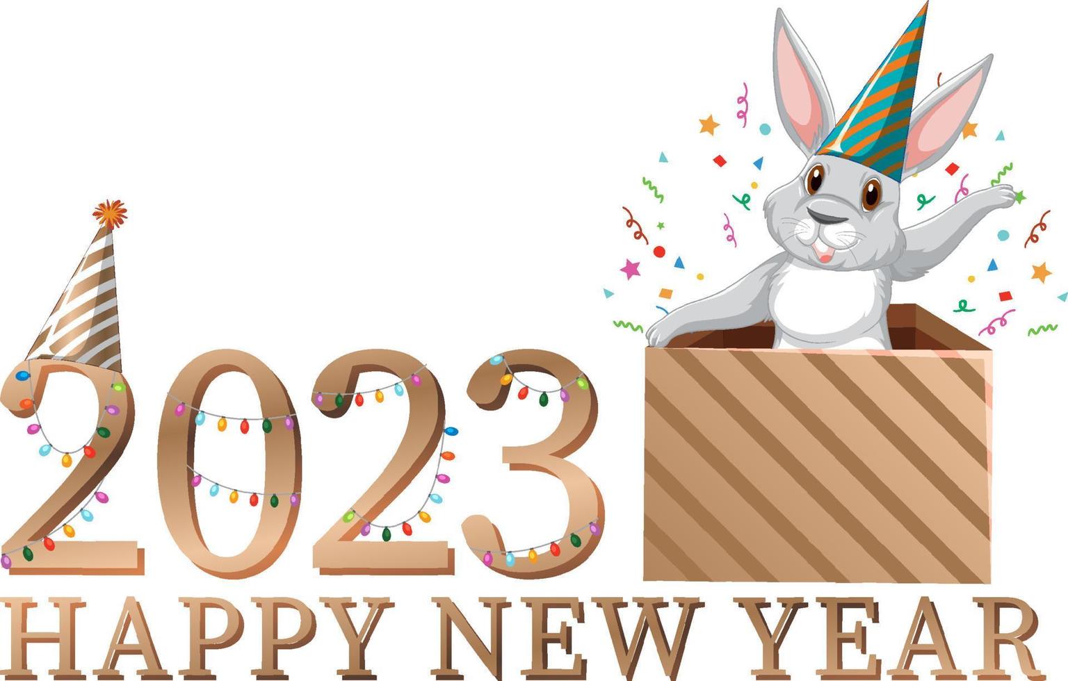 feliz año nuevo 2023 texto para diseño de banner vector