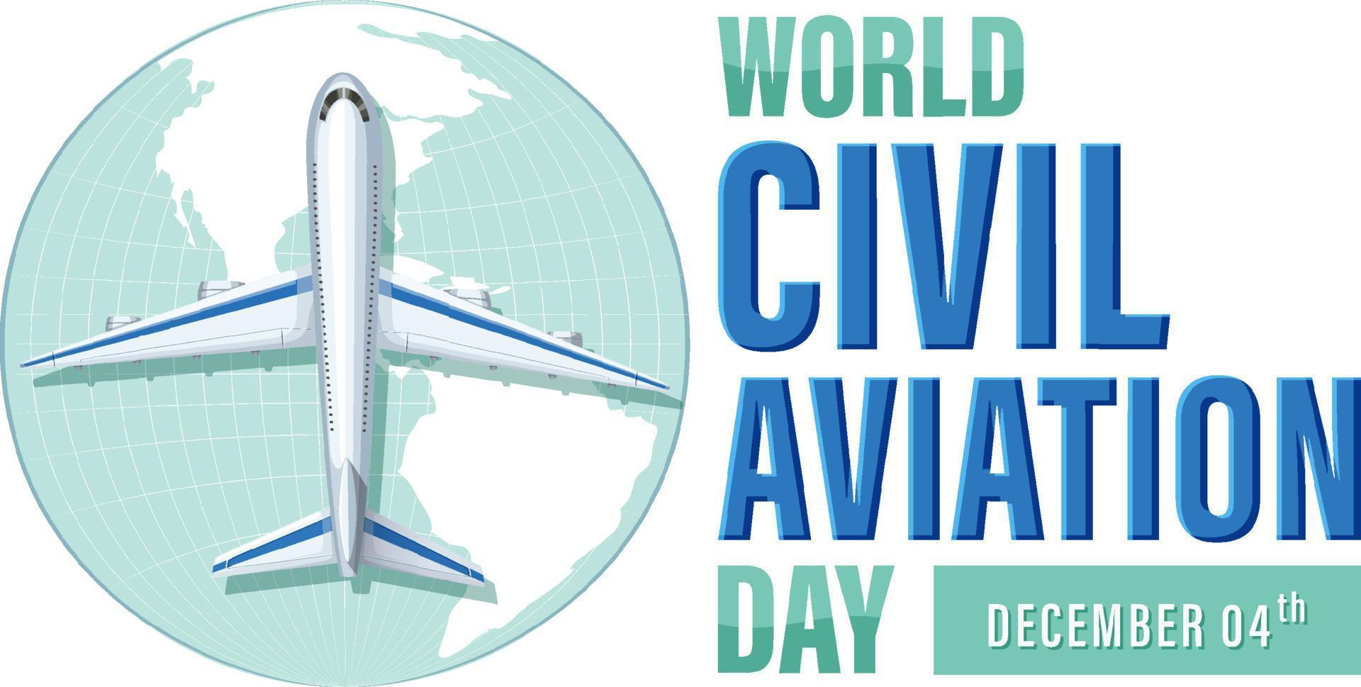 World civil aviation text for poster or banner design vector