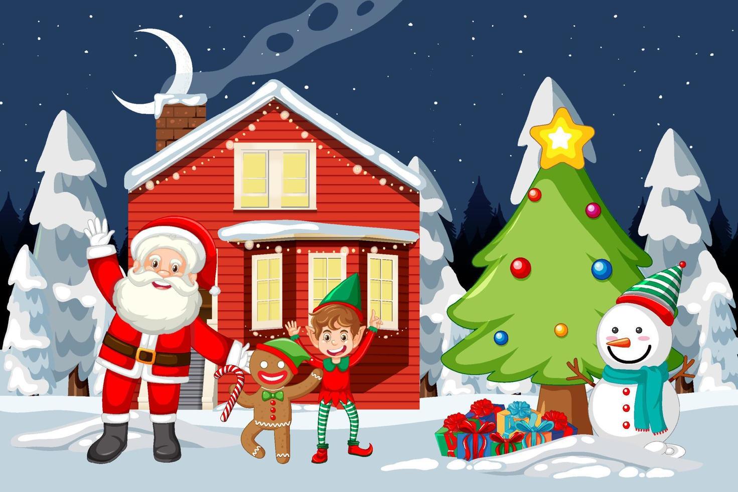 Christmas night poster design vector