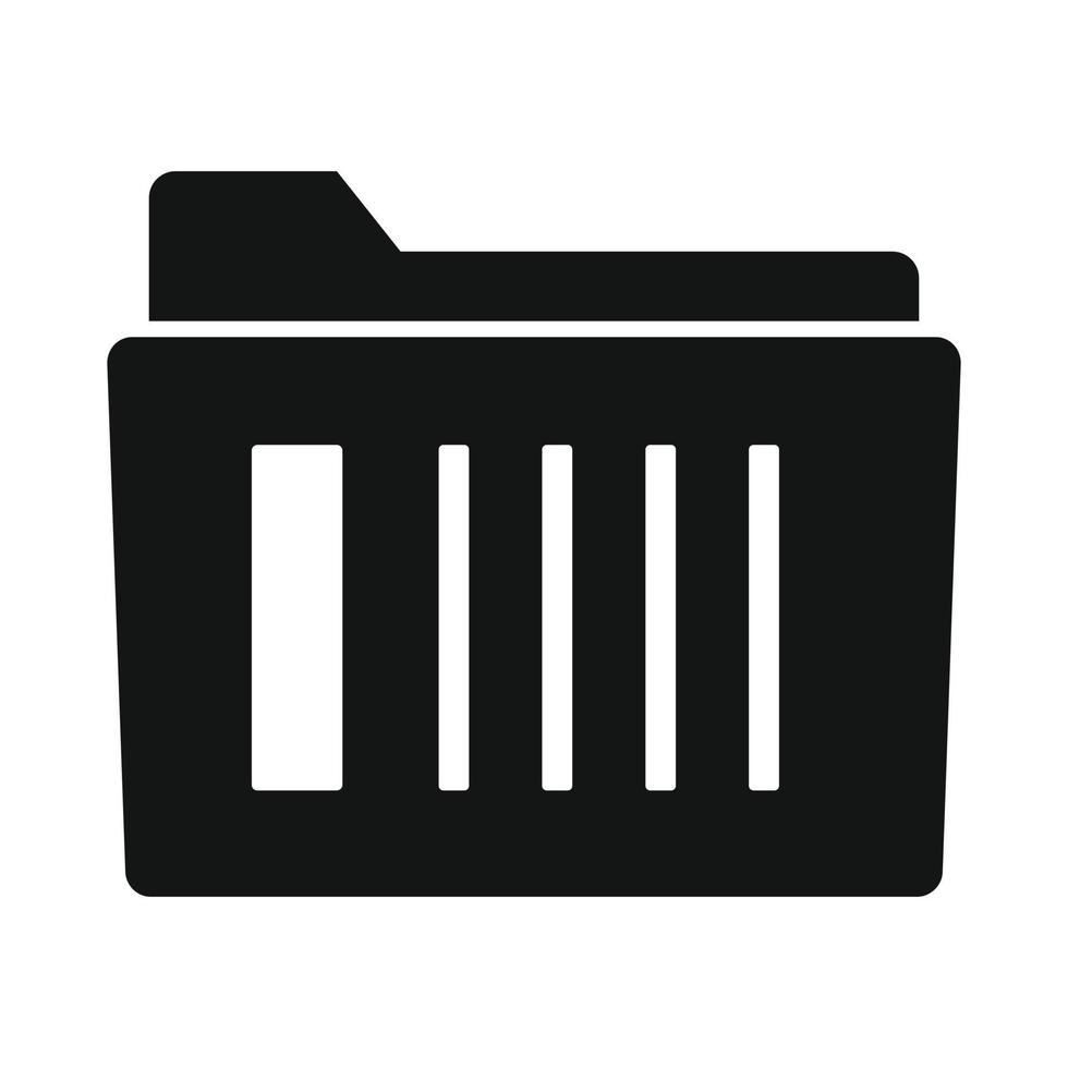 File folder black simple icon vector