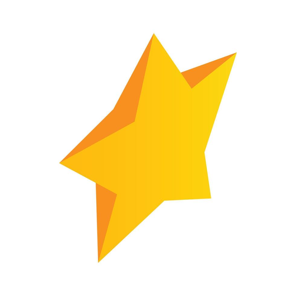 Gold star icon, isometric 3d style vector