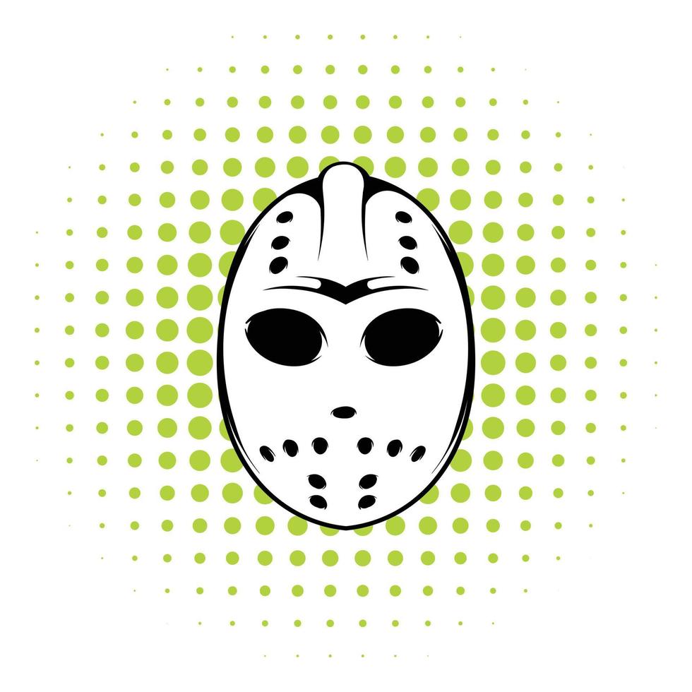 Hockey mask icon, comics style vector