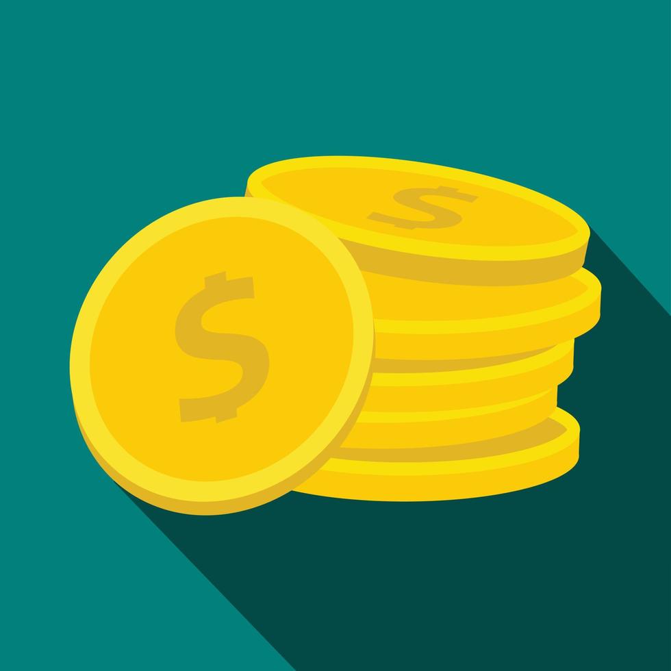 Stack of coin icon, flat style vector