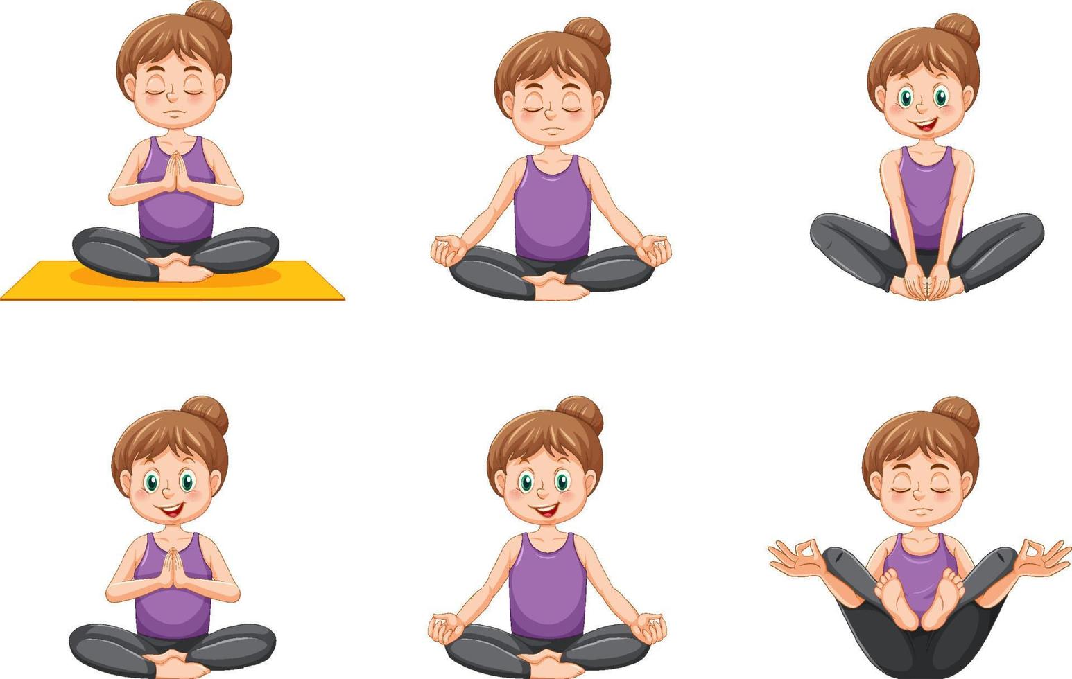 Set of yoga postures vector
