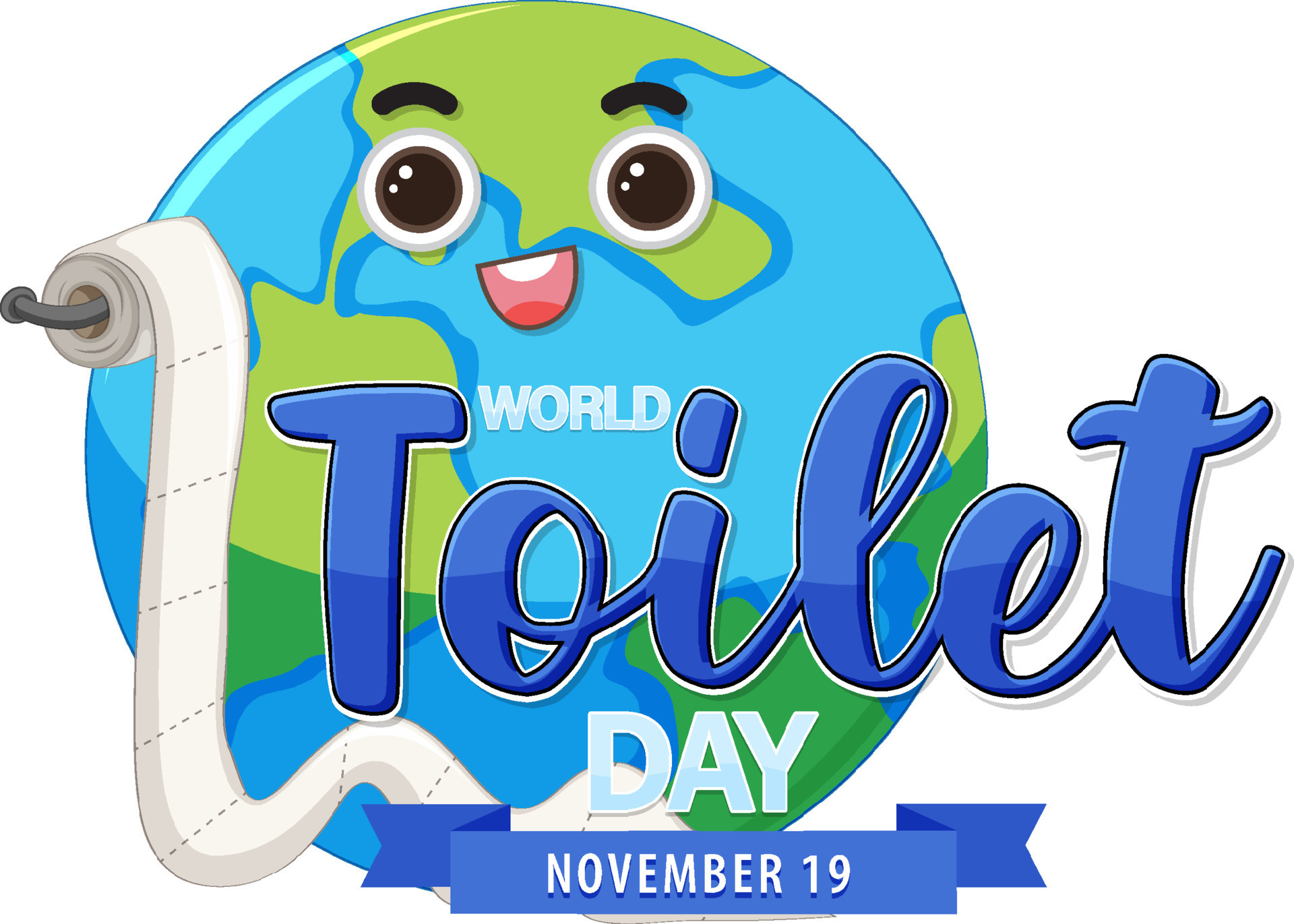 World toilet day text design 14073751 Vector Art at Vecteezy