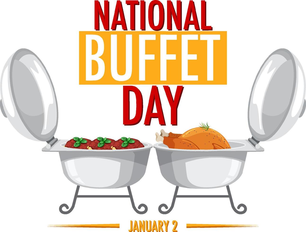 National Buffet Day Text Banner Design vector