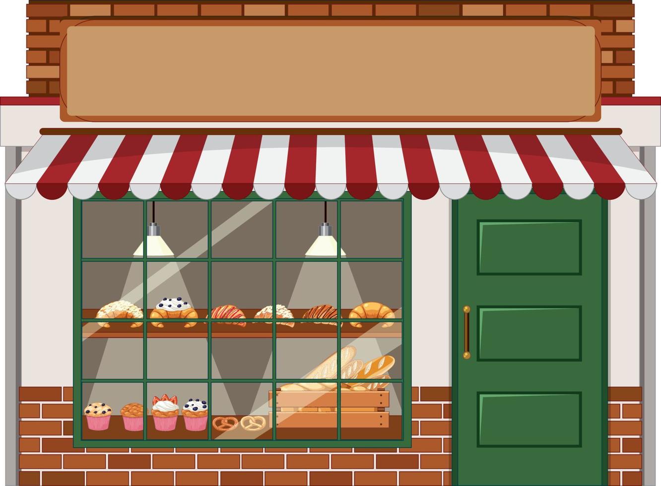 Outside of bakery shop background vector