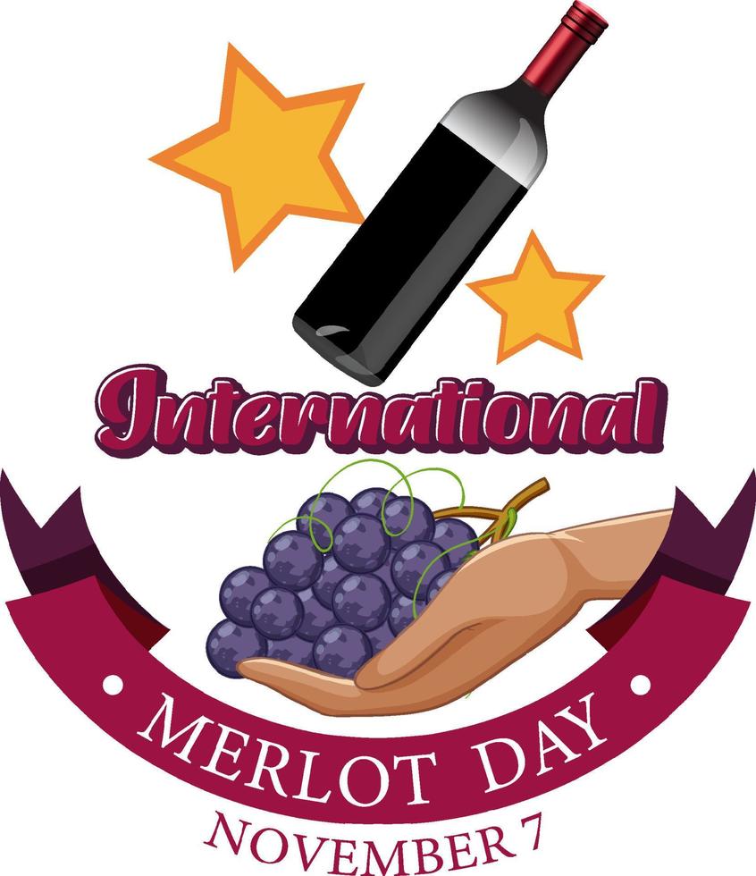 International merlot day poster design vector