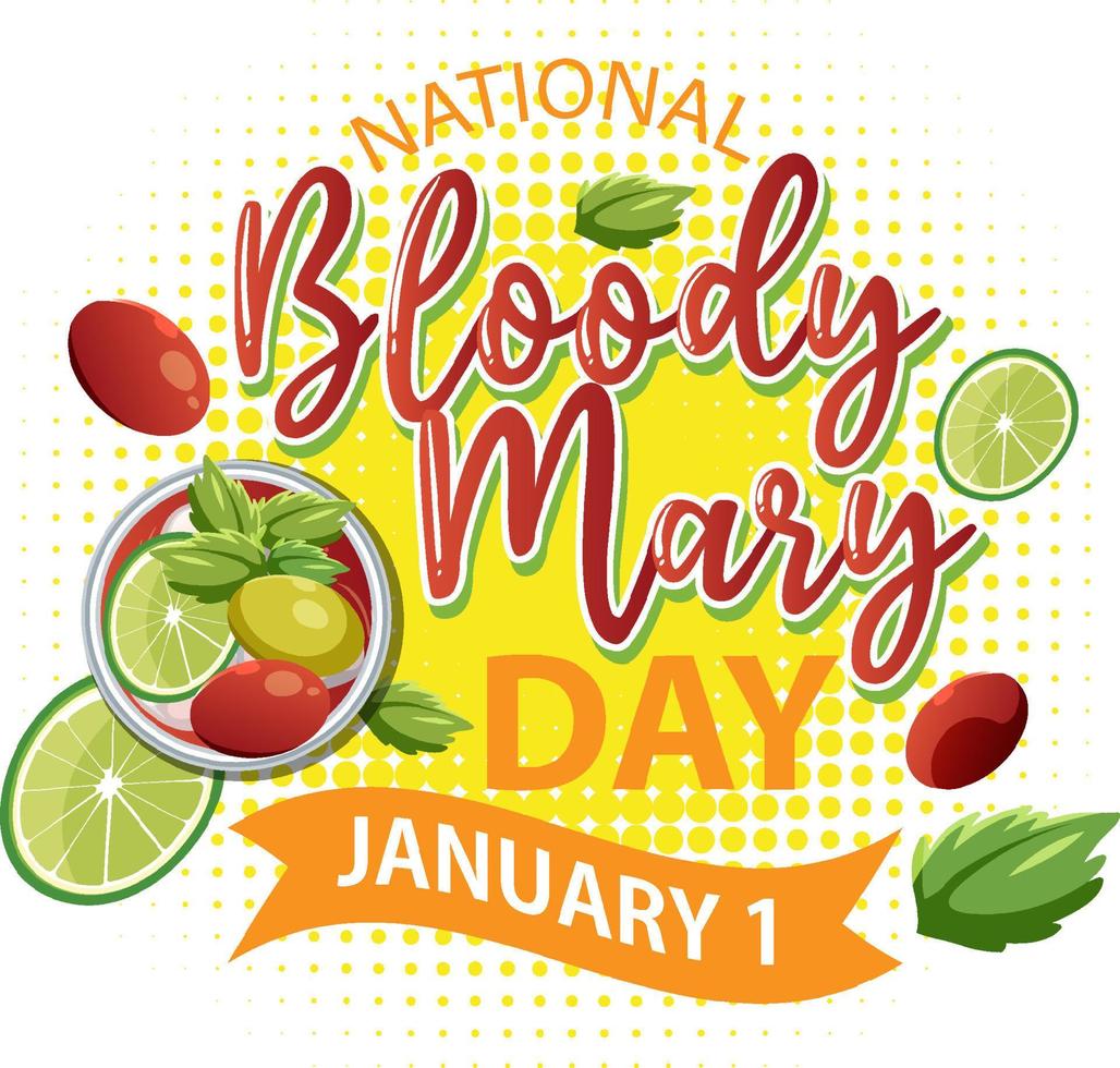 diseño de banner del día nacional de bloody mary vector