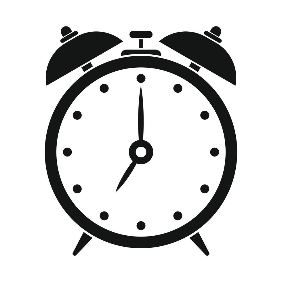 Alarm clock black simple icon vector