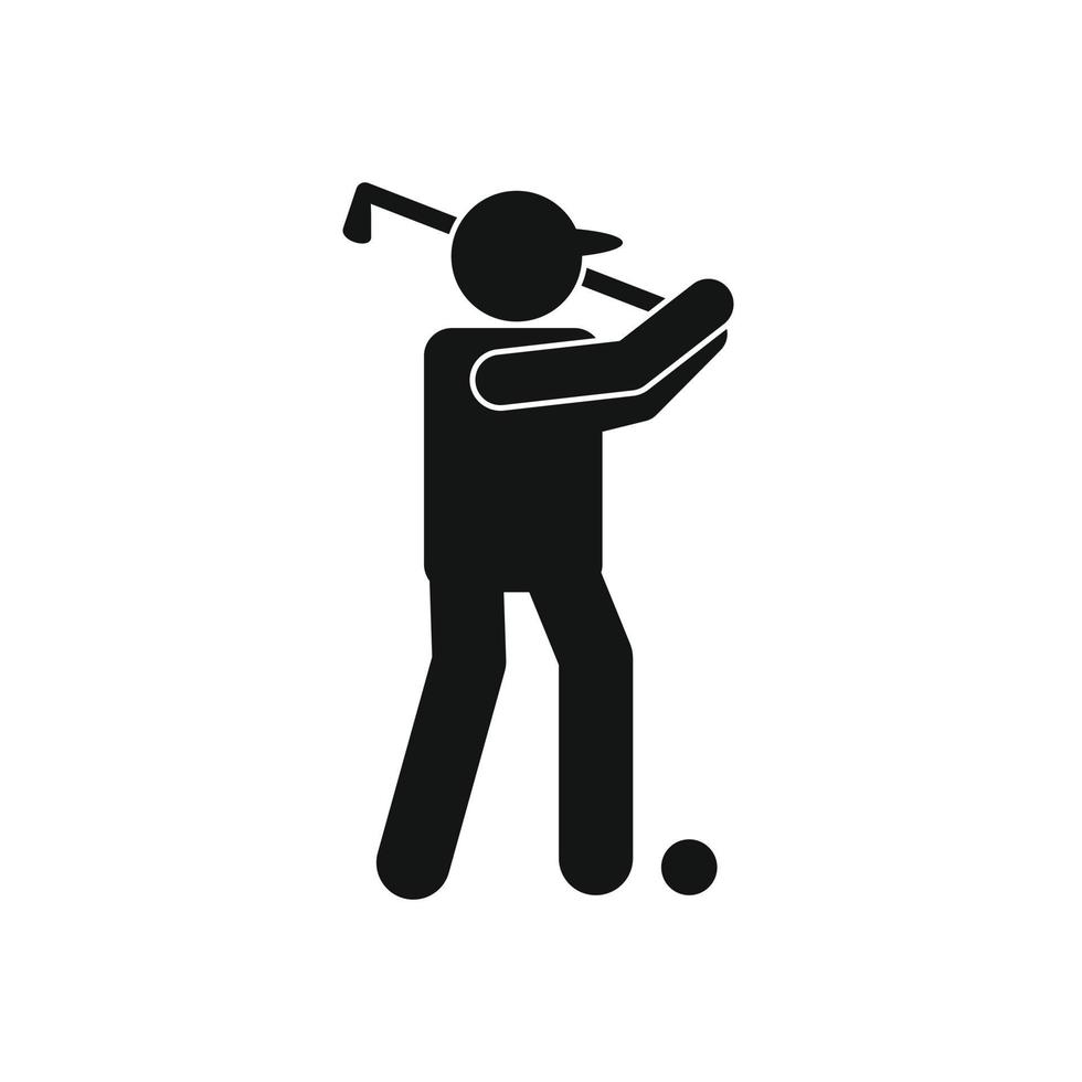 icono de silueta de golfista vector