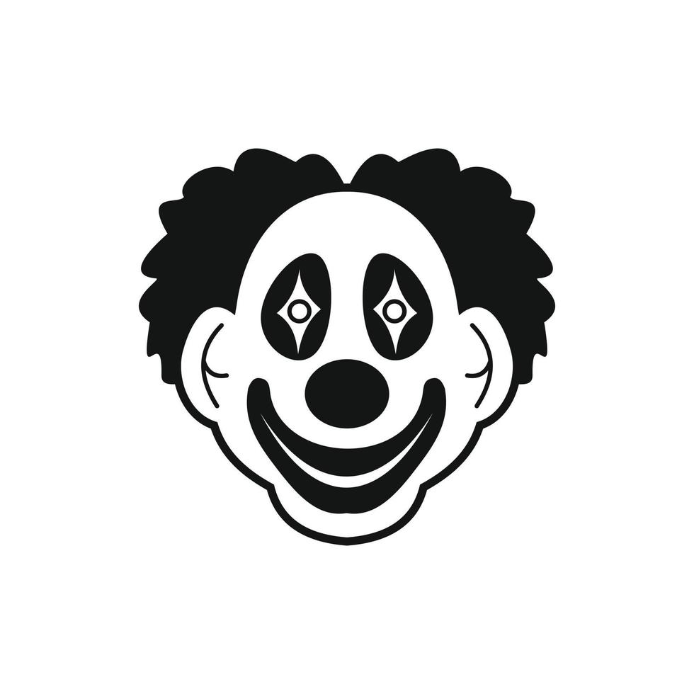 payaso negro simple icono vector