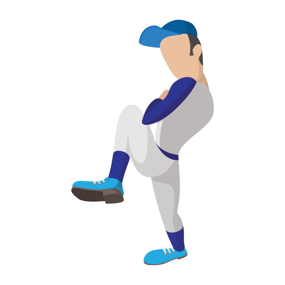 Baseball pitcher cartoon icon vector