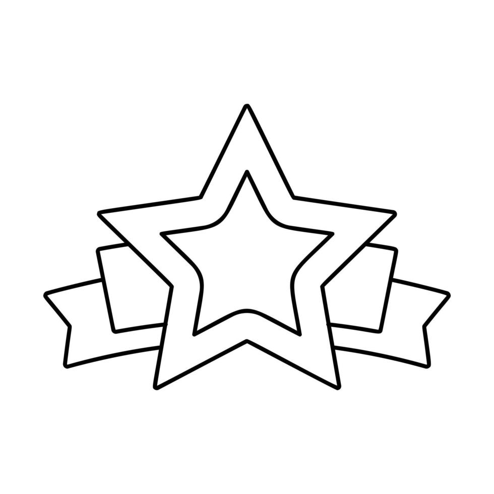 icono de línea de banner de estrella vector