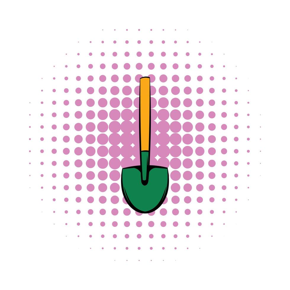 Shovel icon, comics style vector