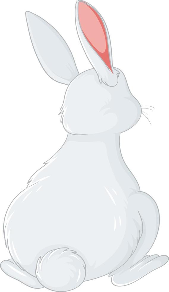 White rabbit cartoon character vector