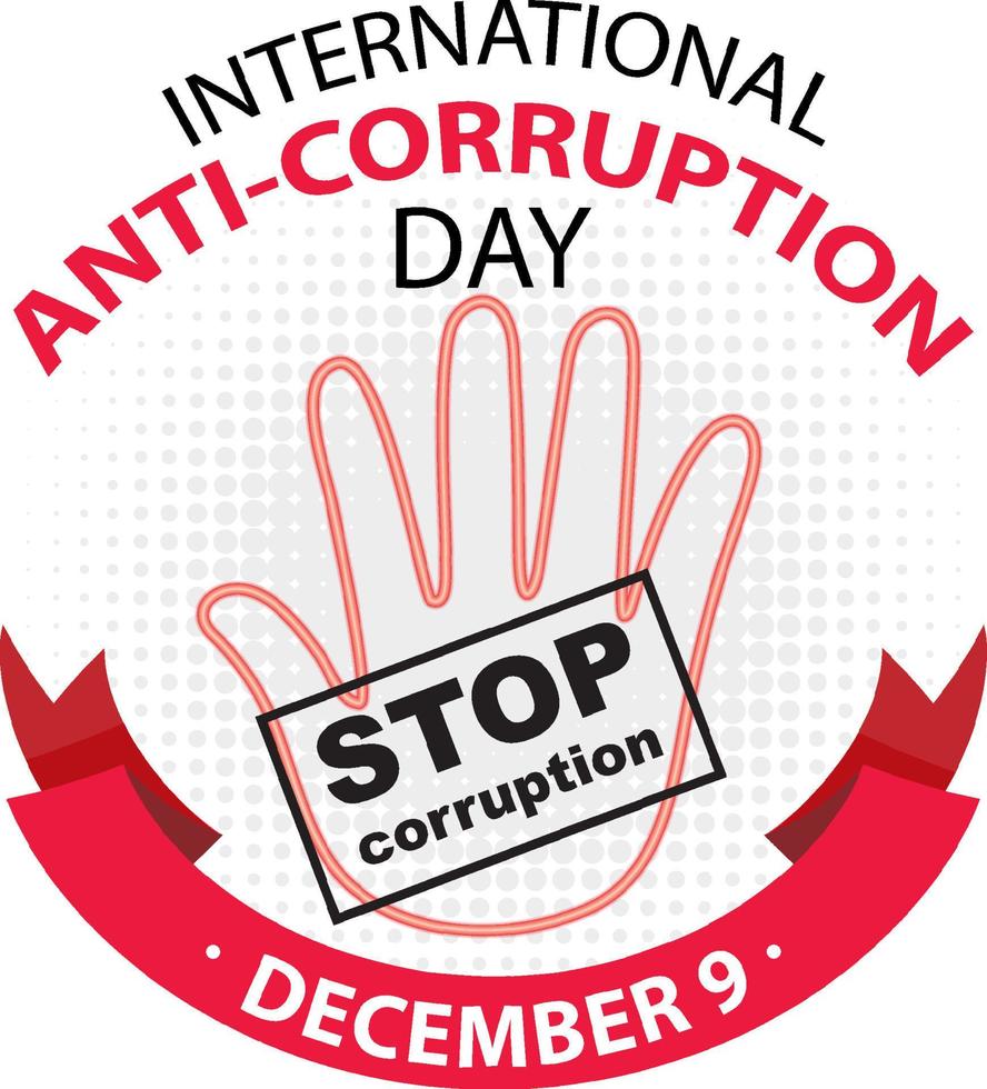 banner de icono de diciembre del día internacional contra la corrupción vector