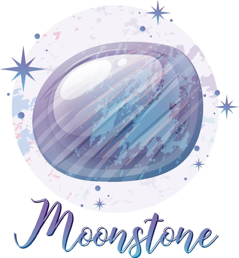 Moonstone gemstone with text vector