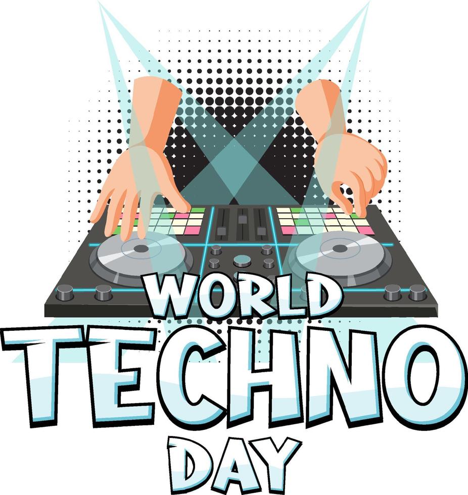 World Techno Day Banner Design vector