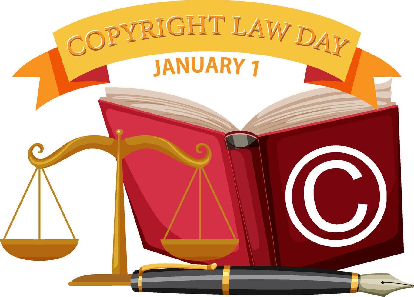 Copyright Law Day Banner Design vector