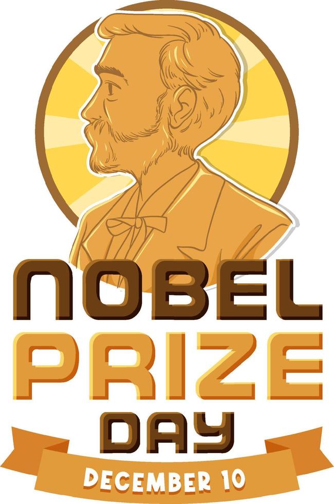 Nobel Prize Day text for banner or poster design vector