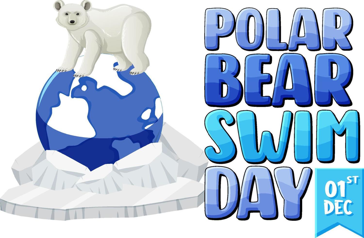 Polar Bear Swim Day Banner Design vector