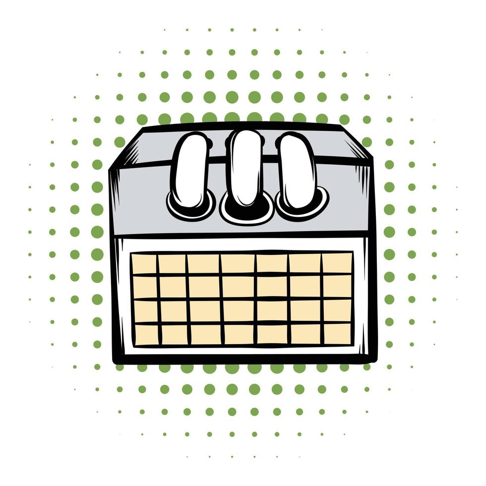 Desktop calendar comics icon vector