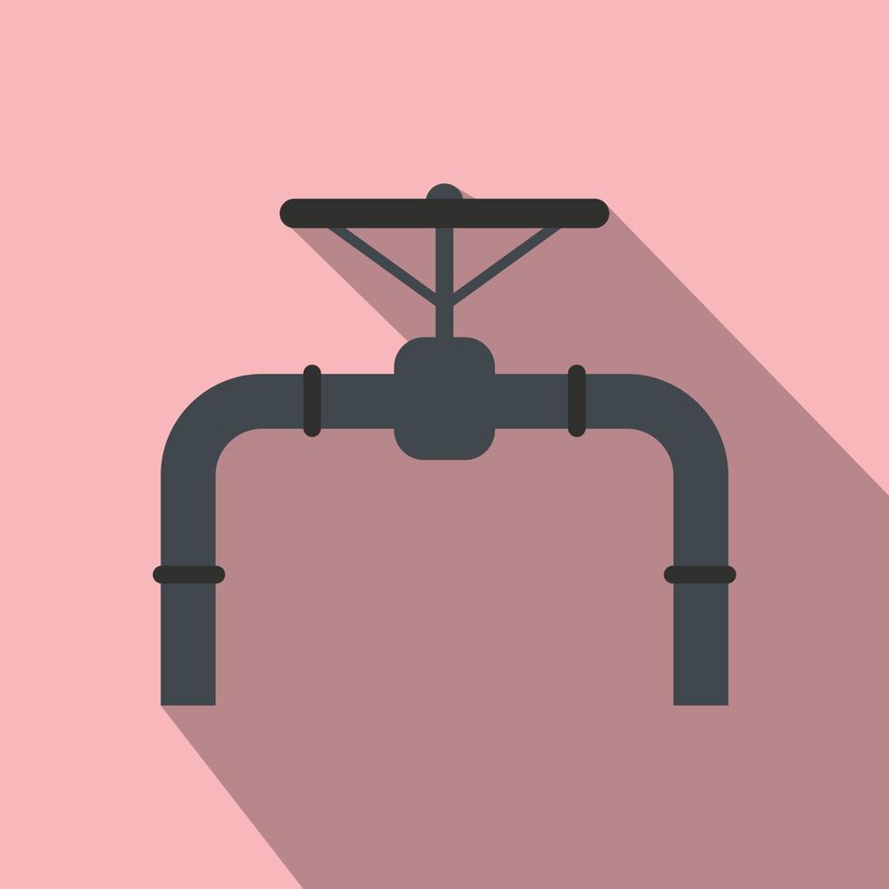 Pipeline with valve and handwheel flat icon vector