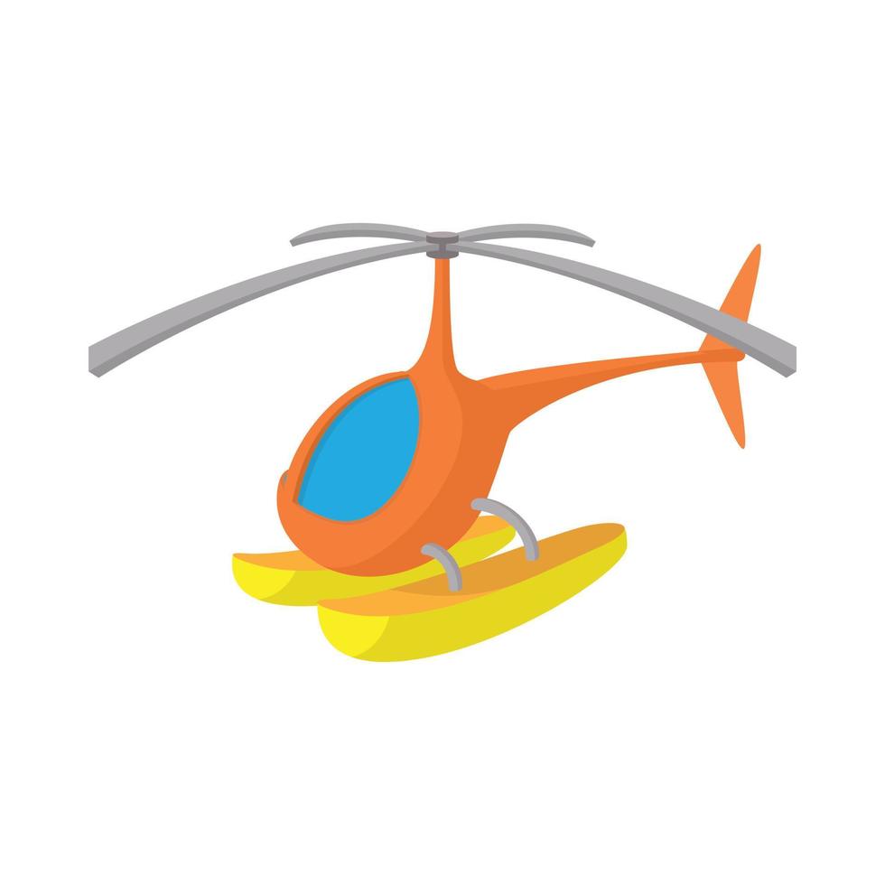 Helicopter icon, cartoon style vector