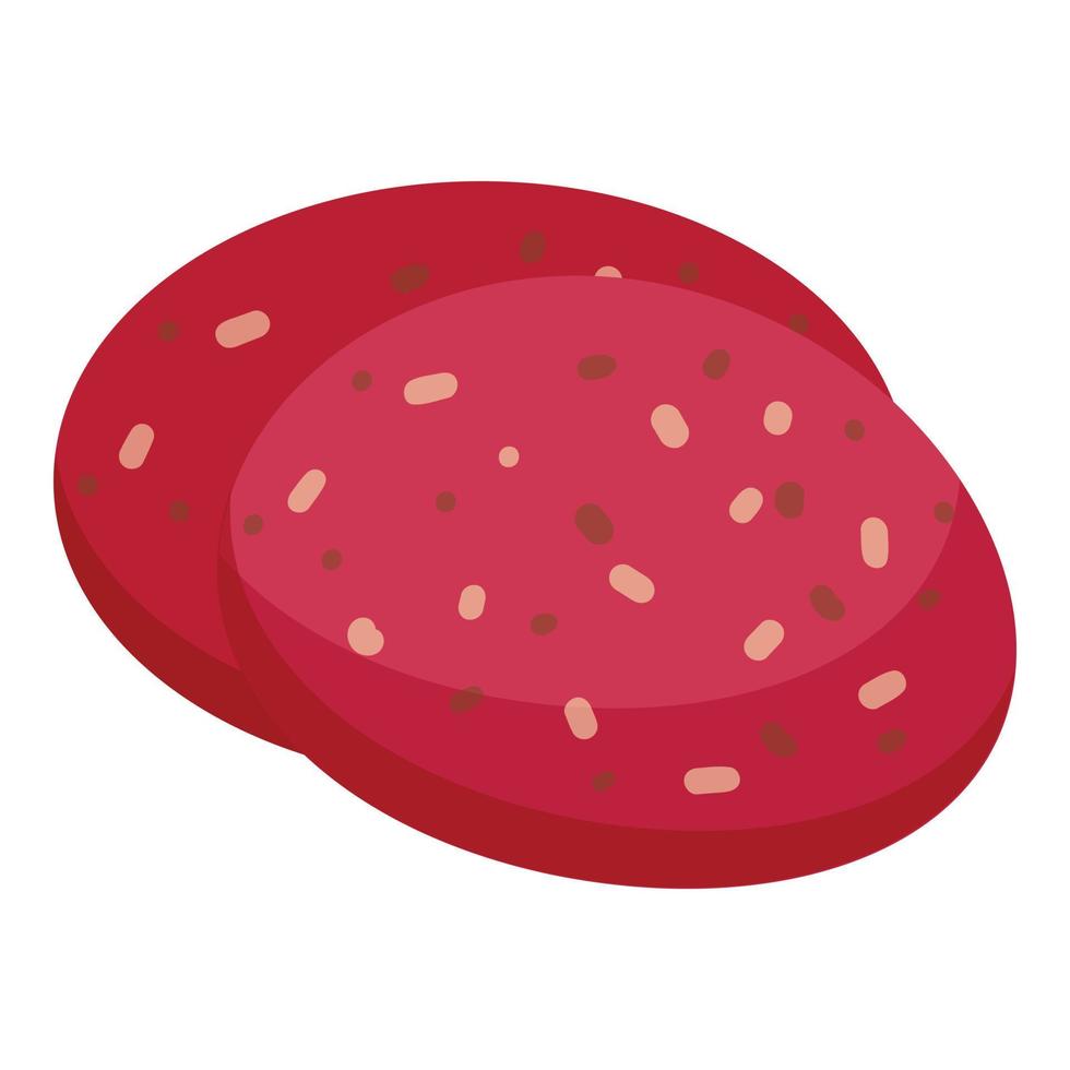 Sliced sausage icon cartoon vector. Bun meat vector