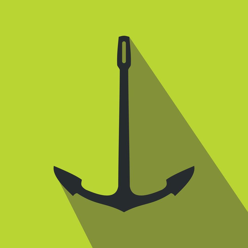 Old anchor flat icon vector