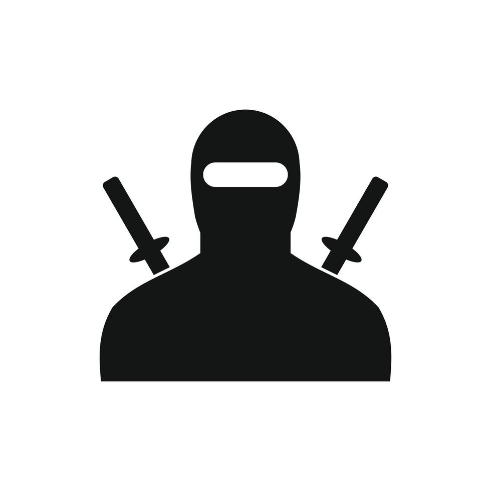 ninja negro simple icono vector