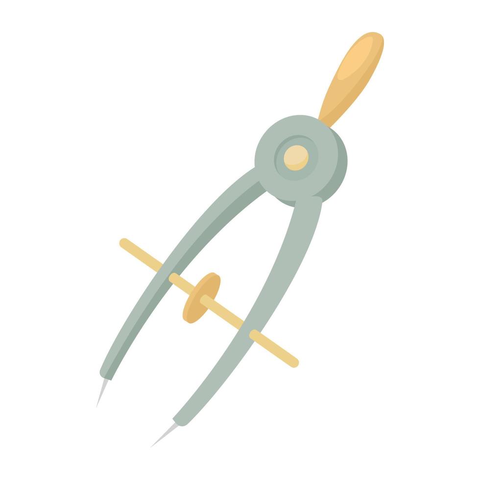 Compass tool icon, cartoon style vector