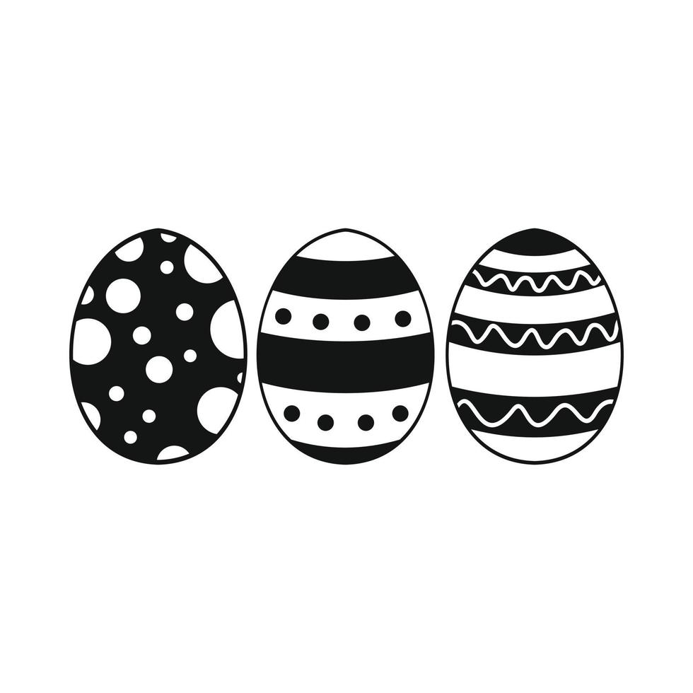 Easter eggs black simple icon vector