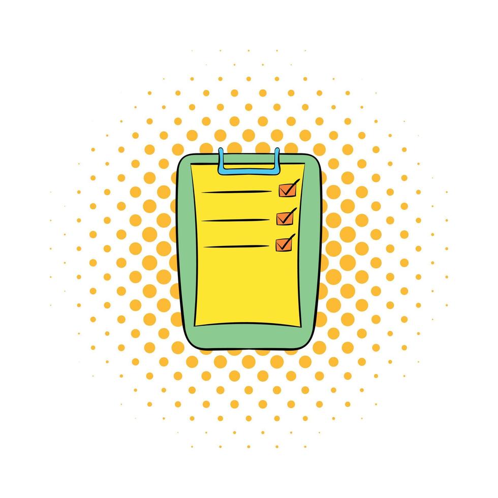 To do list icon, comics style vector