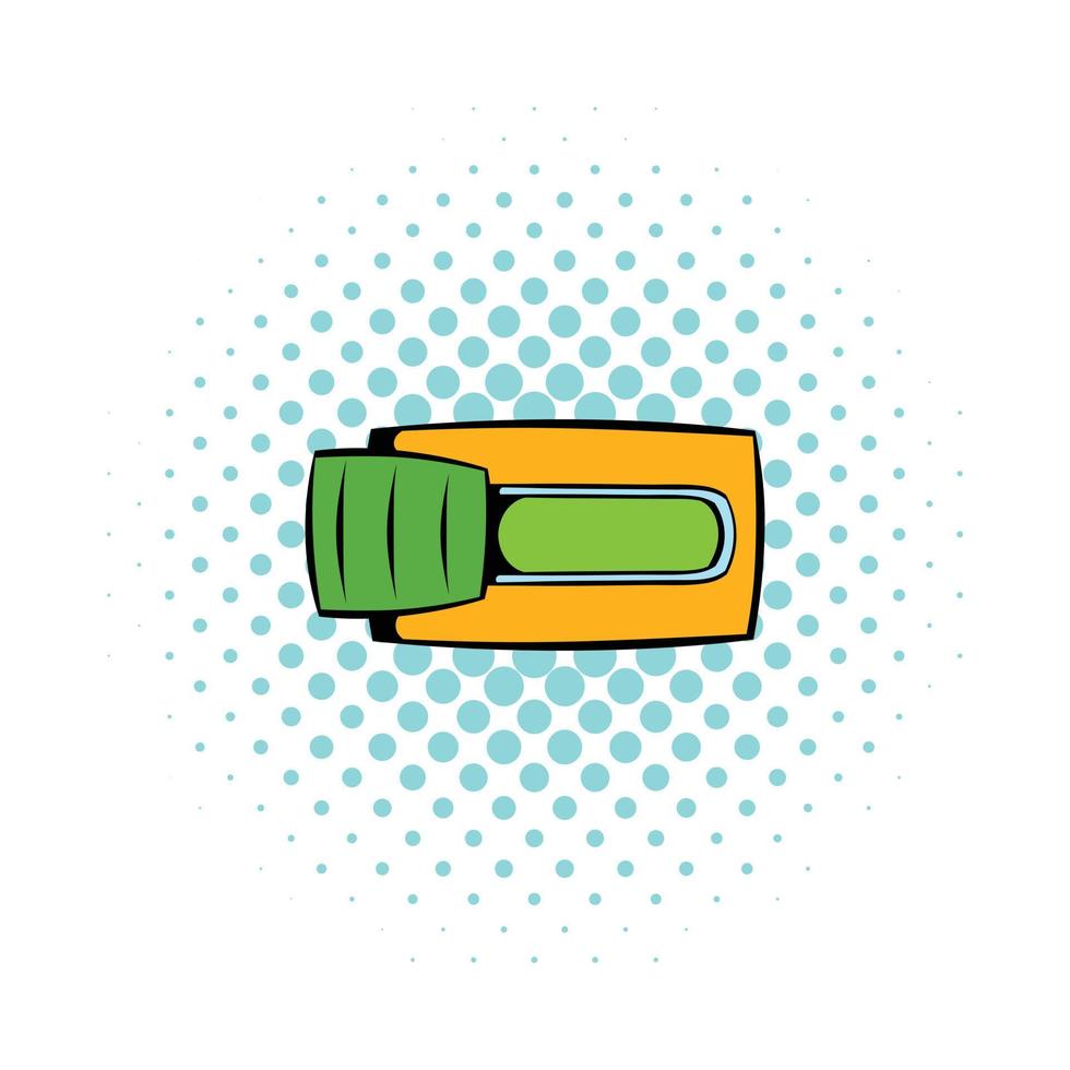 Toggle switch in Yes position icon, comics style vector