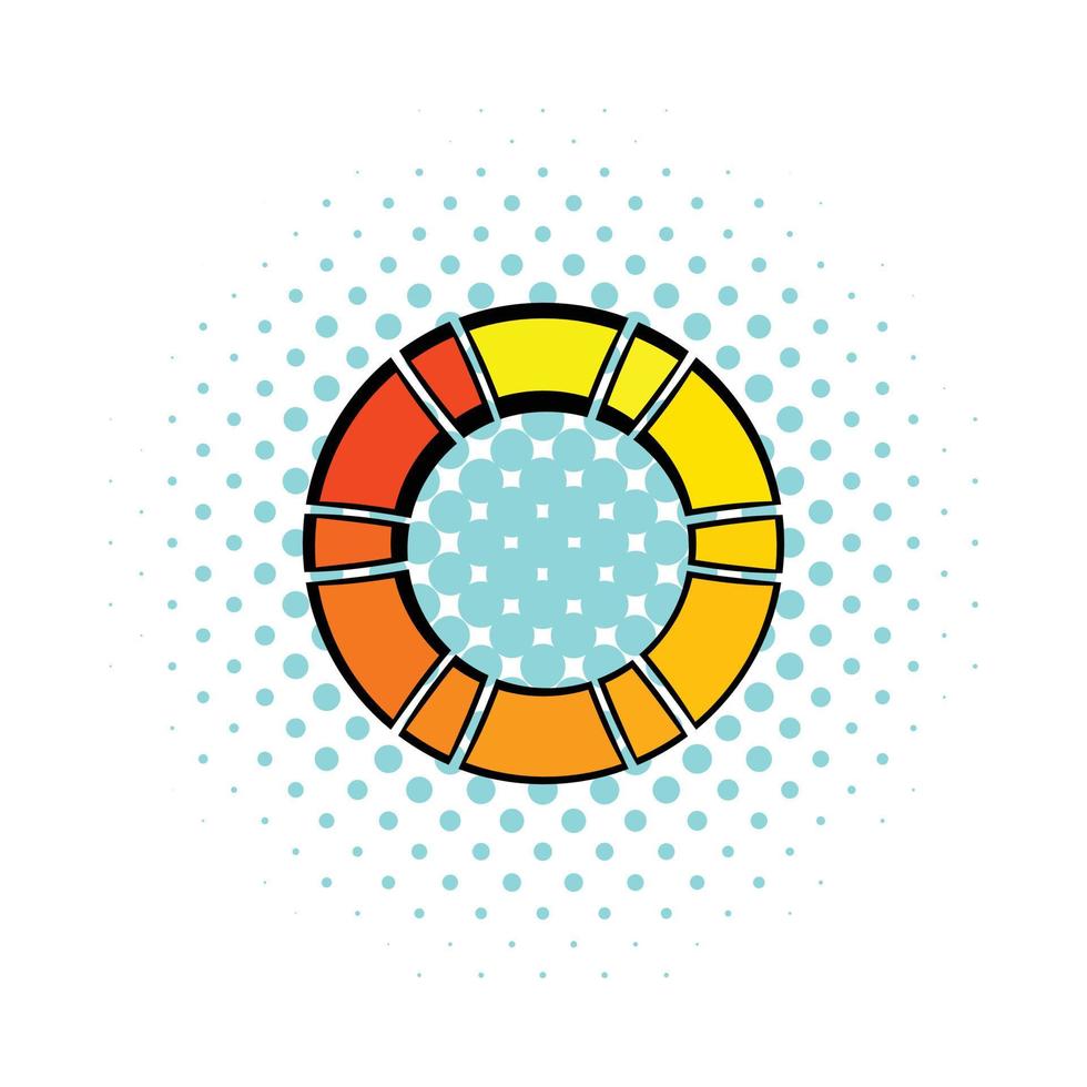Loading process circular icon, comics style vector
