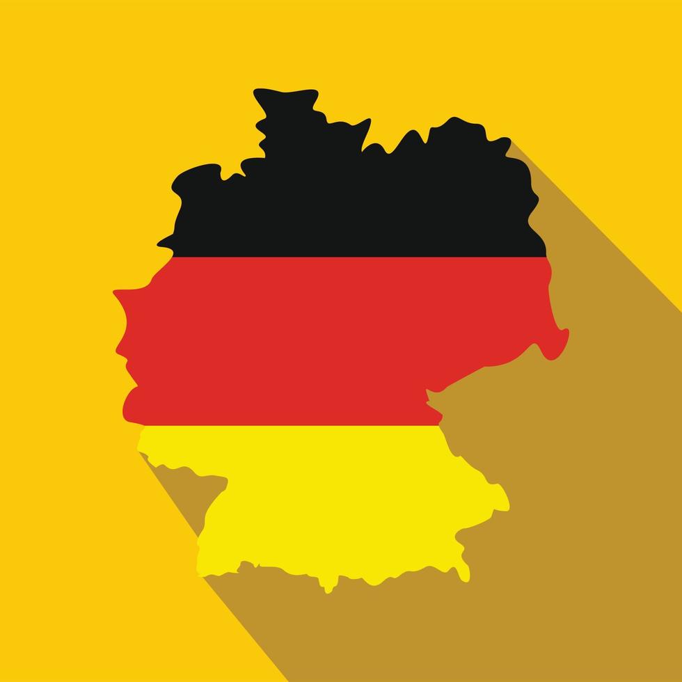 mapa de alemania con el icono de la bandera de alemania vector