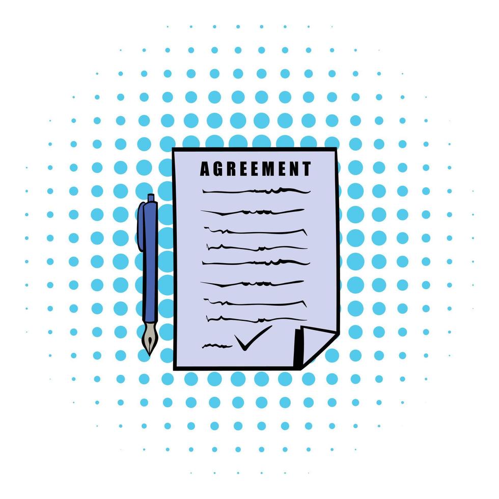 Agreement icon, comics style vector
