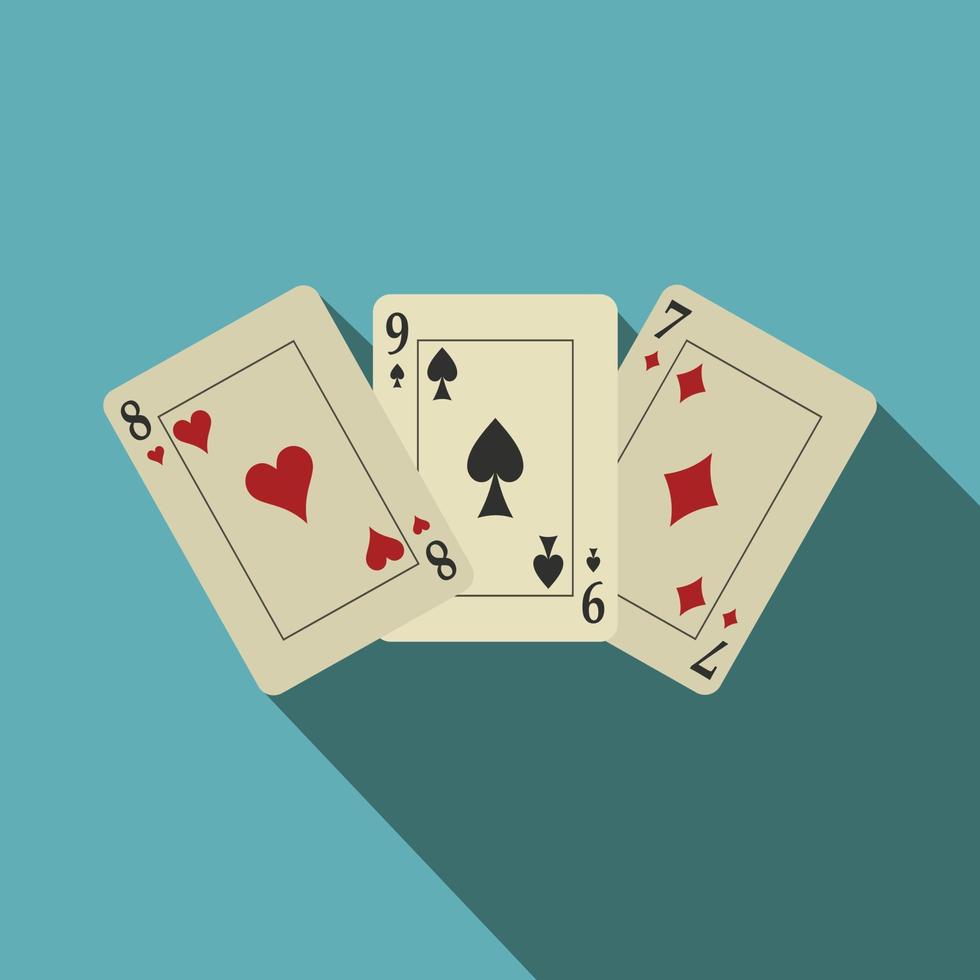 Playing cards flat vector