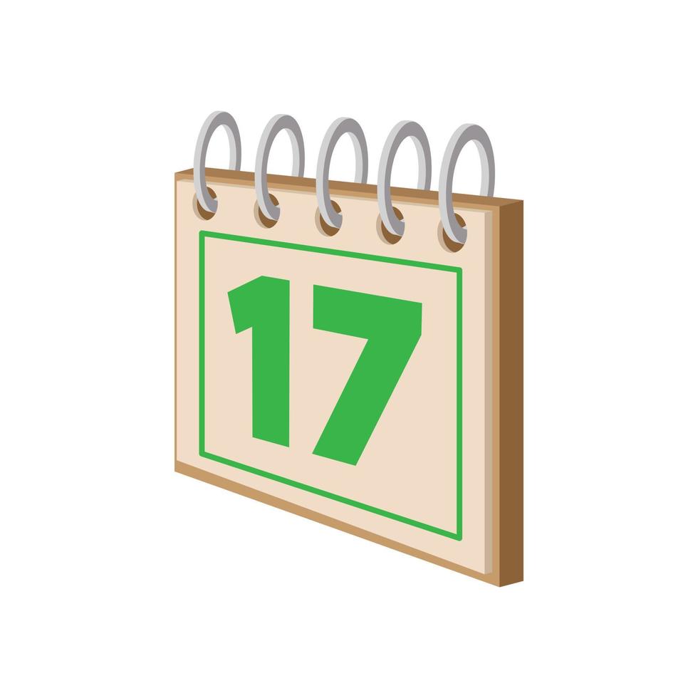 Calendar with St. Patricks Day date cartoon icon vector